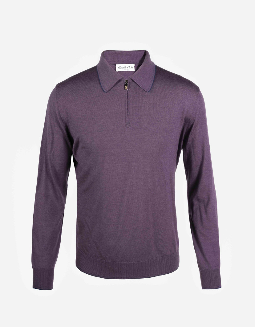 Castello d'Oro Purple Polo Long Sleeves  image